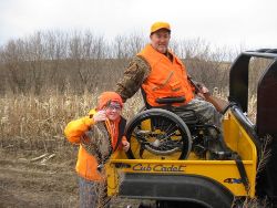 Father and son in the field